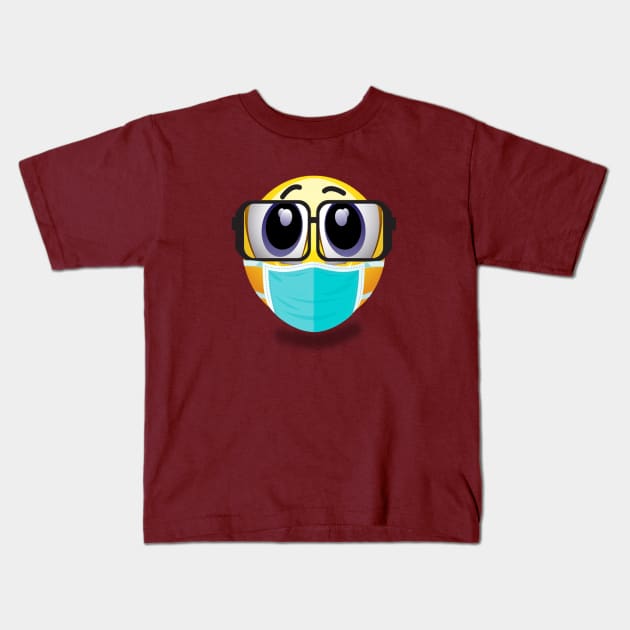 Safety Mask Emoji Kids T-Shirt by mumuito